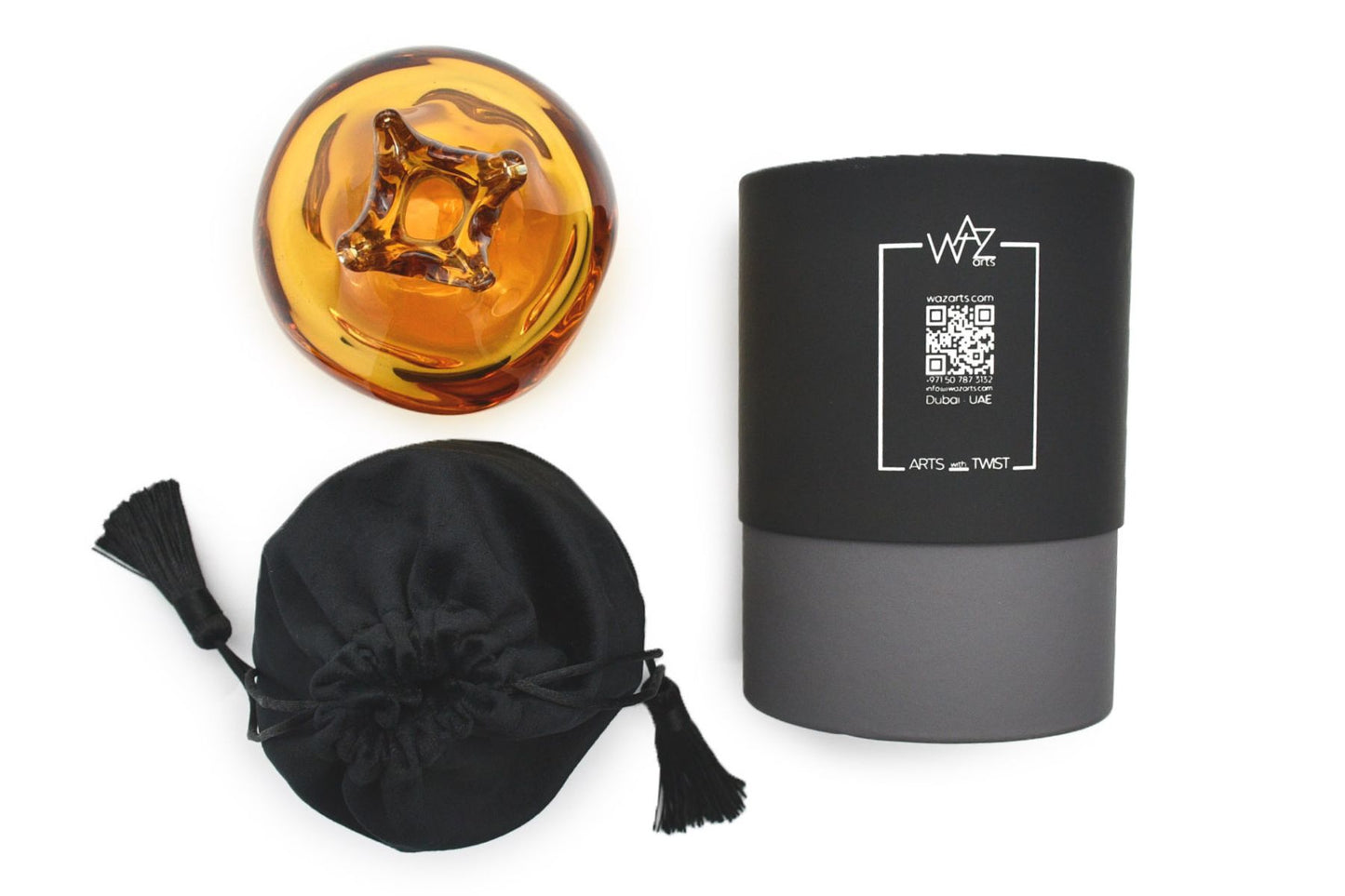 Amber pomegranate used as a statement home decor piece