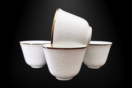 Arabic coffee cup set with elegant calligraphy design