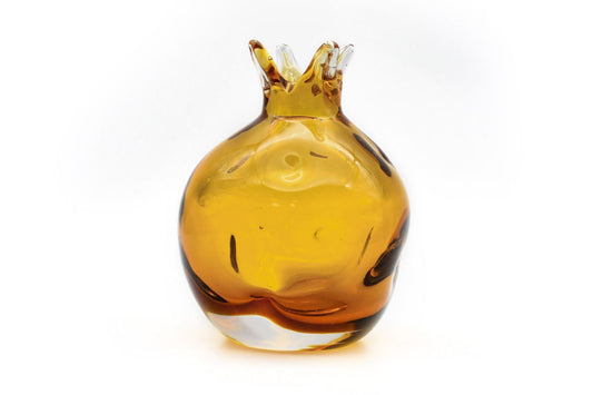 Big amber decorative pomegranate front view