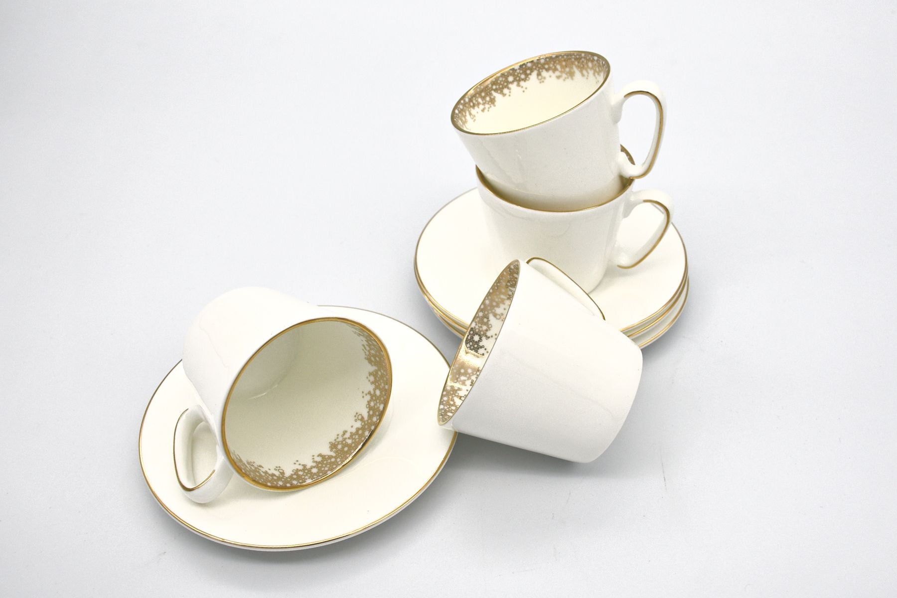 Set of 6 Arabic coffee cups with bold geometric patterns