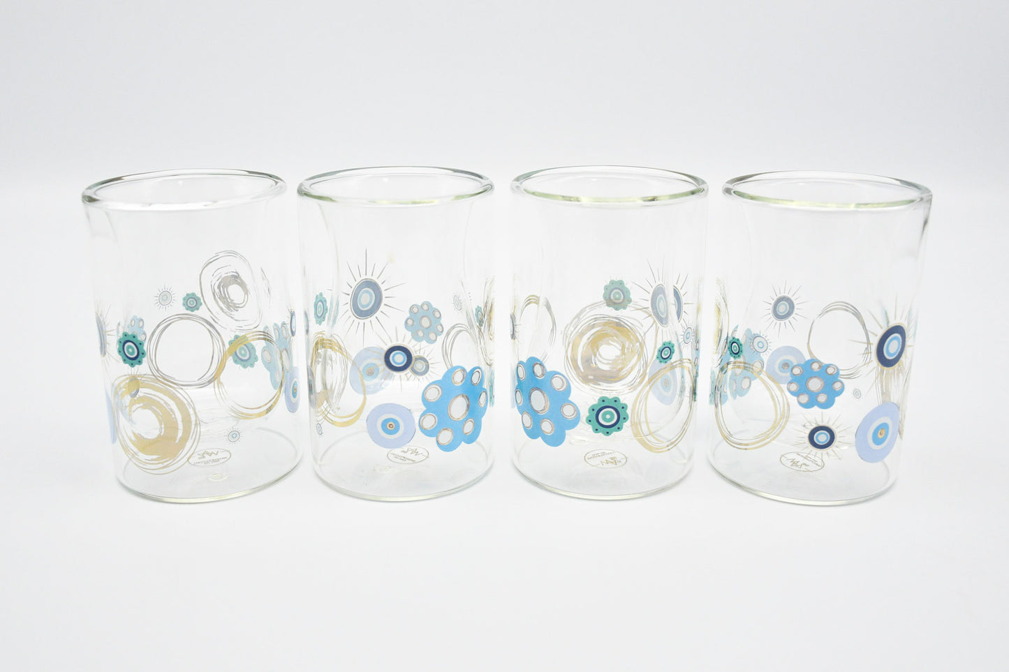 WAZ Arts turquoise cups with geometric design