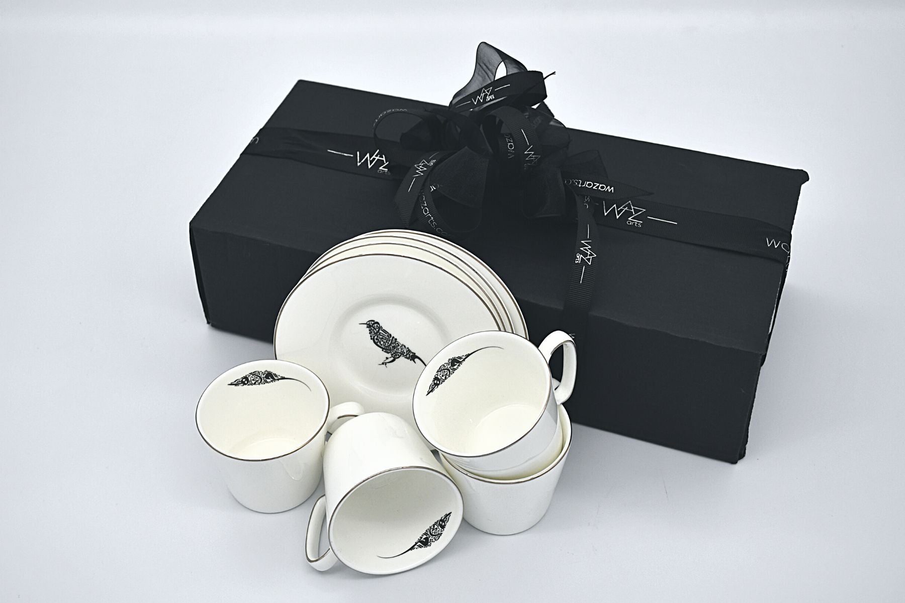 Bird design Arabic coffee cup gift set