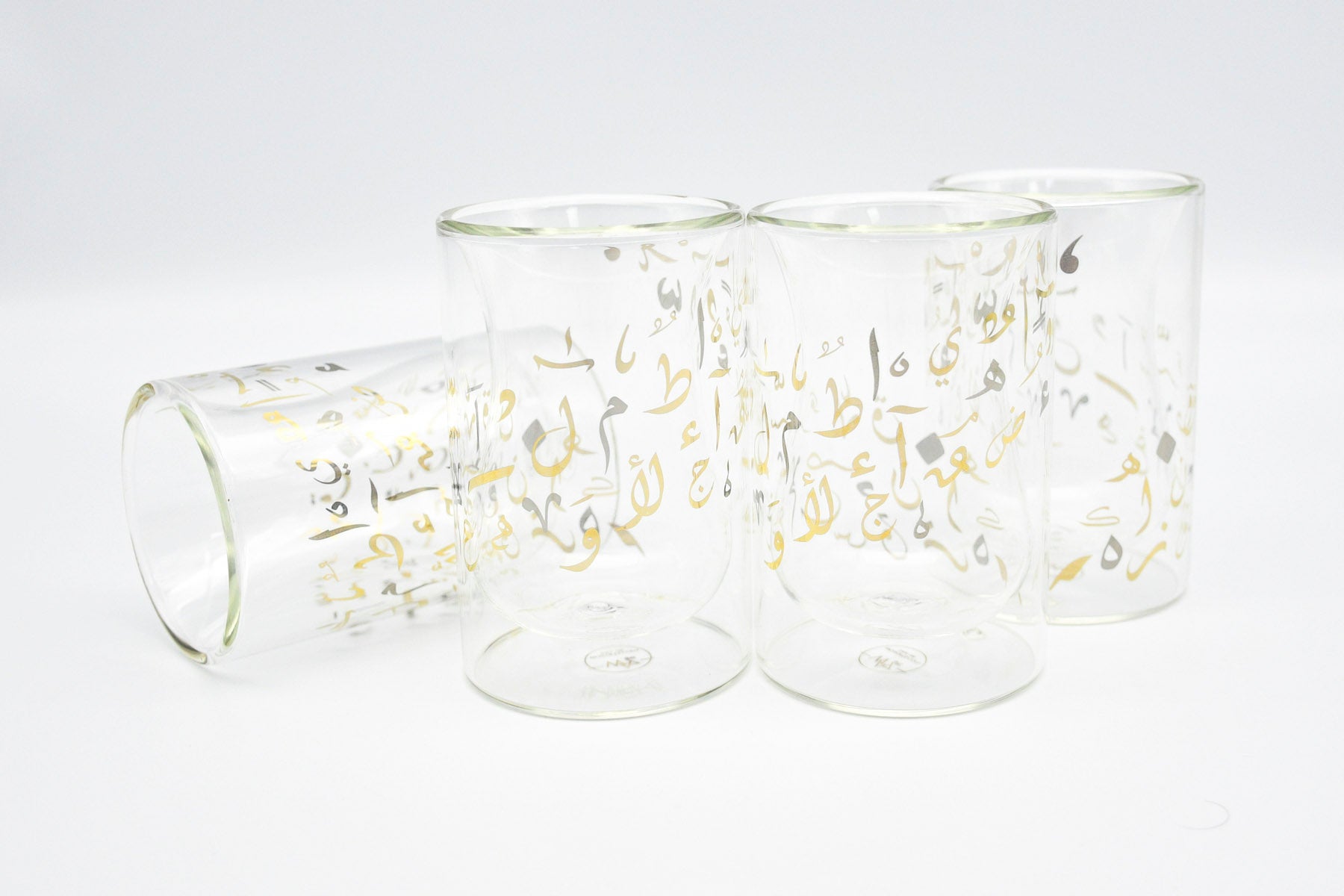 Gold and silver Arabic calligraphy cups – luxury Islamic drinkware