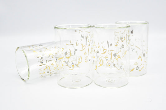 Gold and silver Arabic calligraphy cups – luxury Islamic drinkware