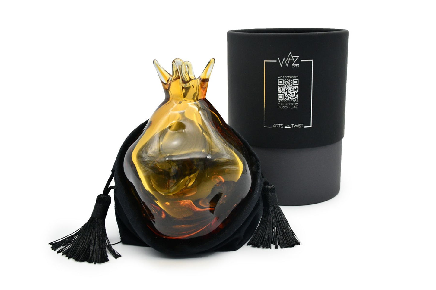 Handcrafted large amber pomegranate figurine