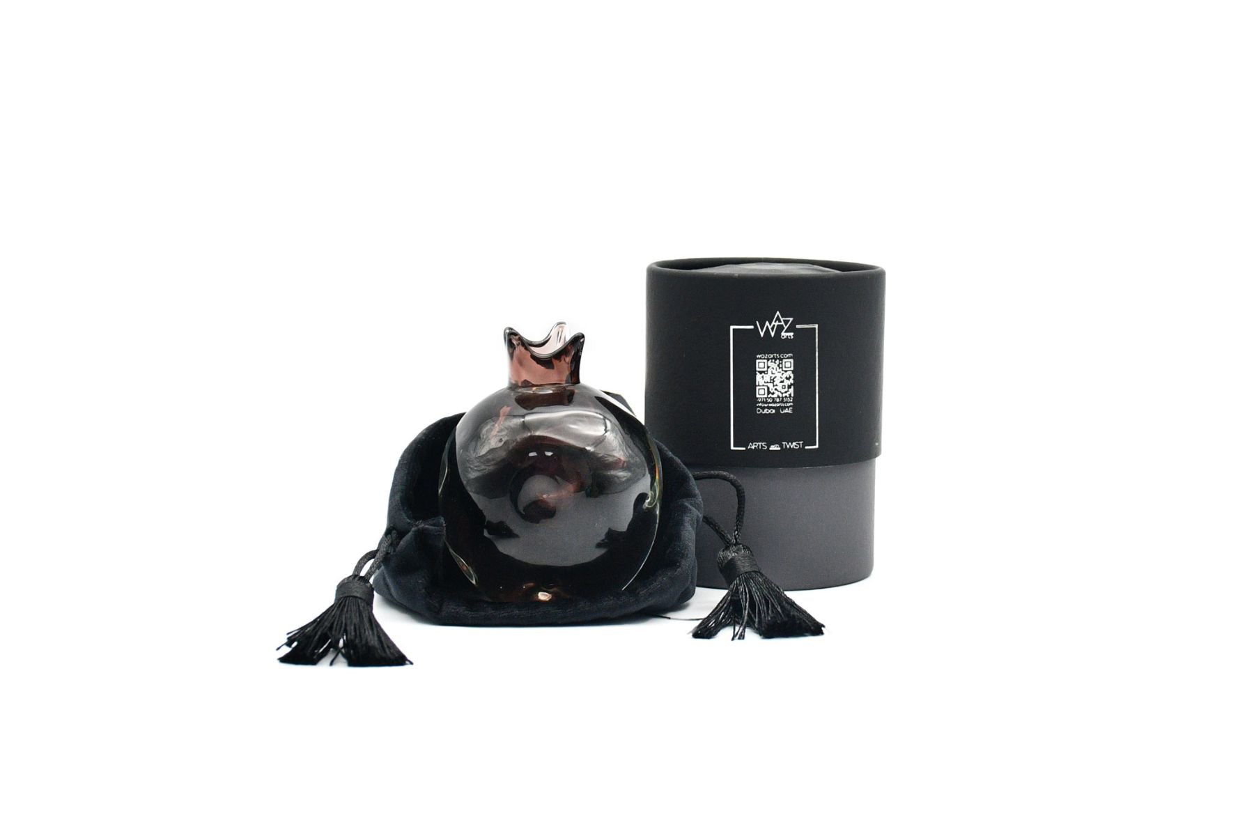 Handcrafted pomegranate figurine in rich burgundy tone