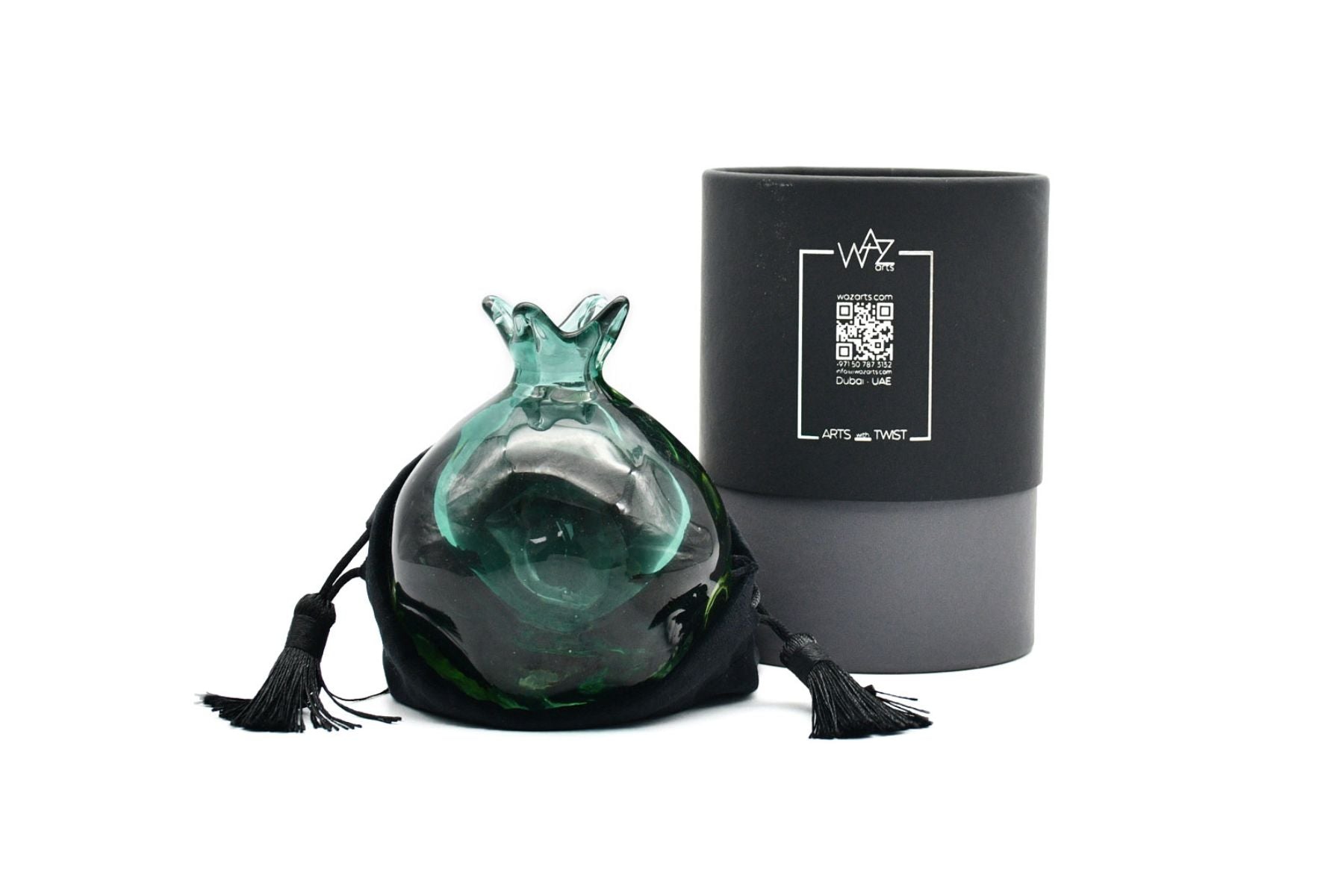 Islamic turquoise pomegranate figurine – handmade decor piece