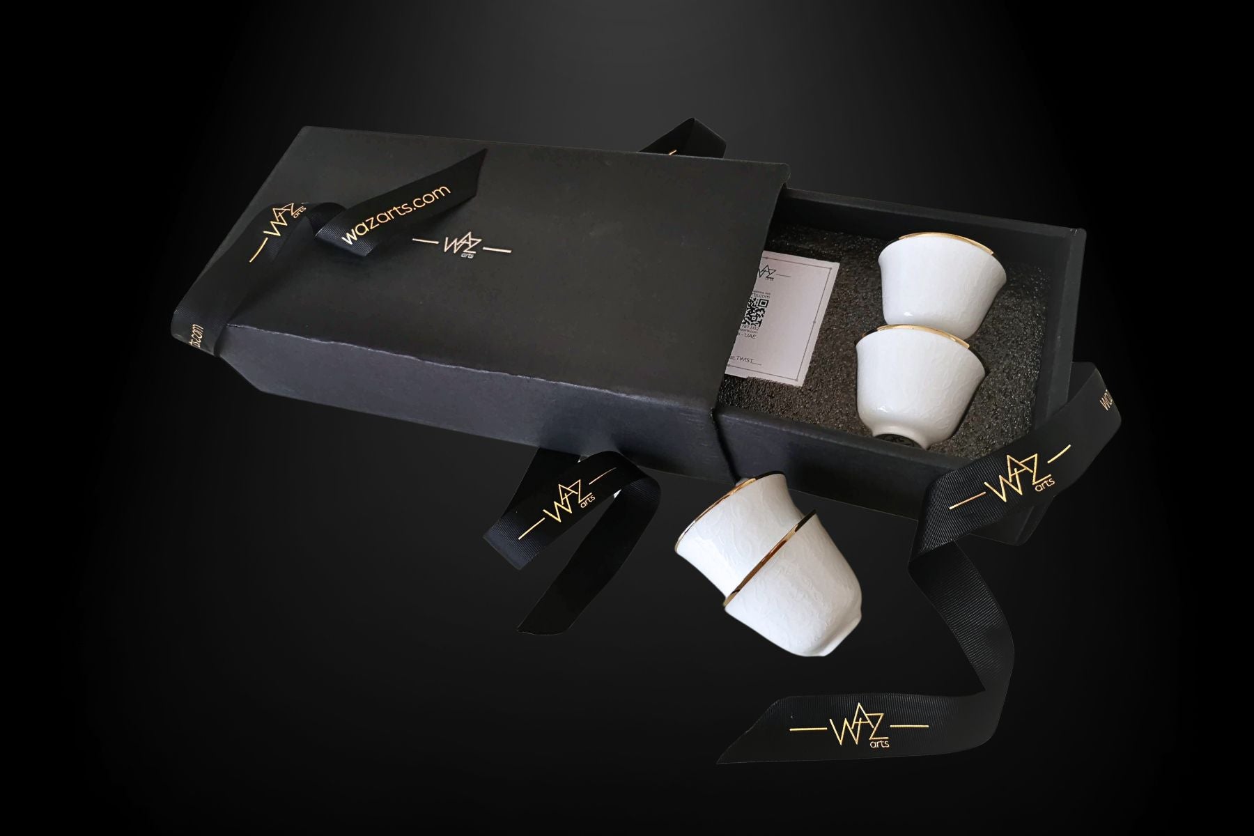 Blend of modern and traditional design in Arabic coffee cups