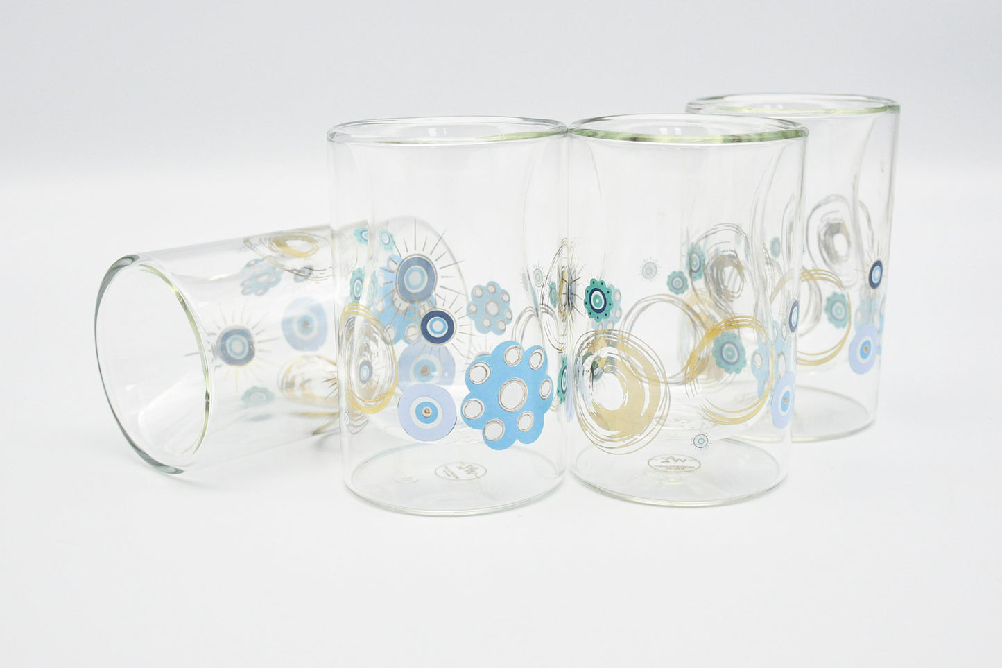 Turquoise pattern ceramic cups – Islamic-inspired design
