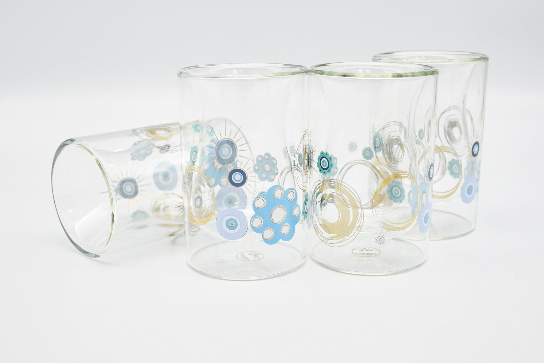 Turquoise pattern ceramic cups – Islamic-inspired design