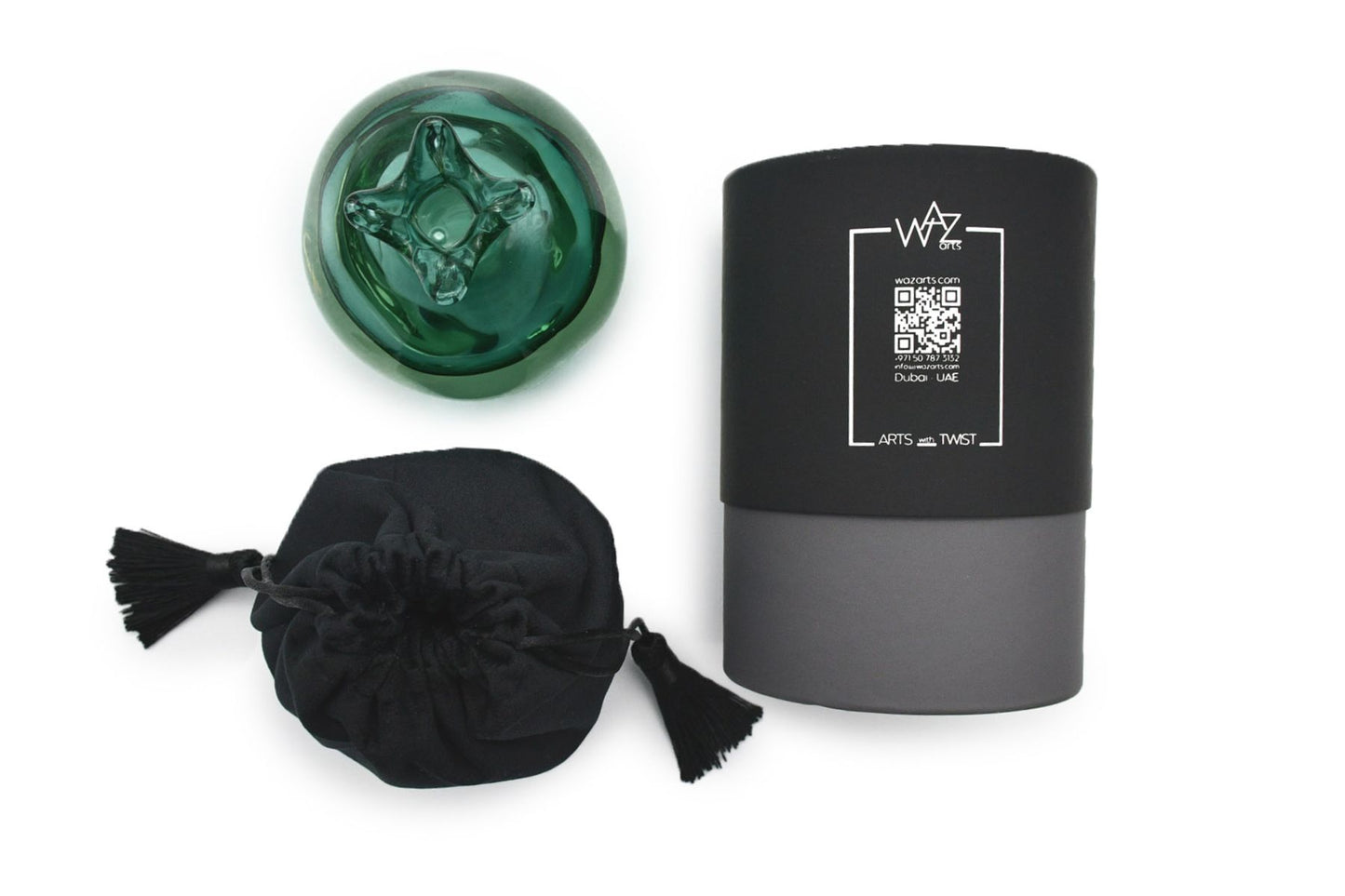 WAZ Arts decorative pomegranate gift piece in turquoise finish