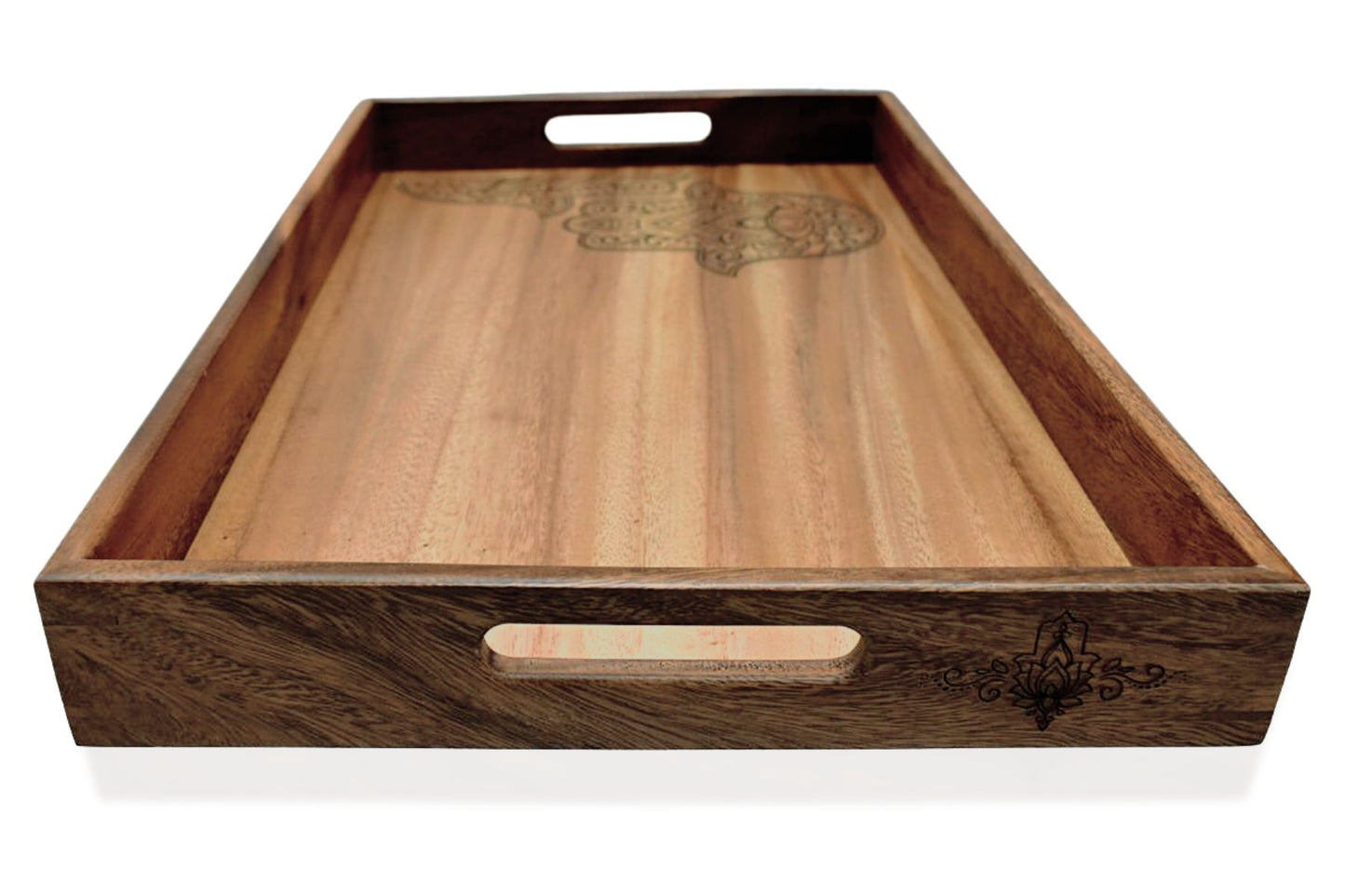 “Luck-Hand” Patterned Big Walnut Tray