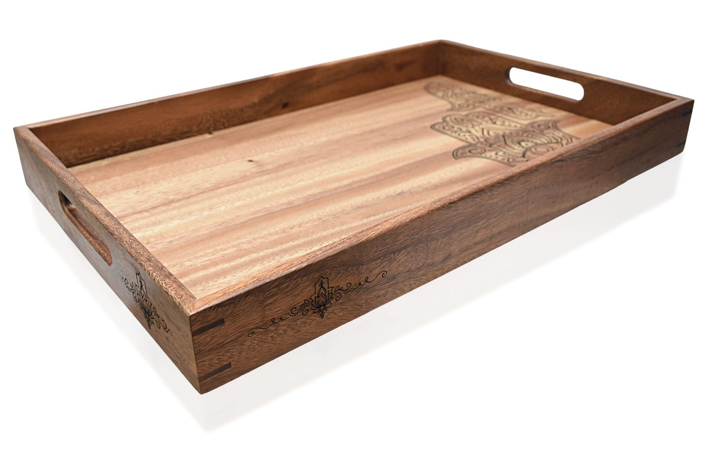 “Luck-Hand” Patterned Big Walnut Tray