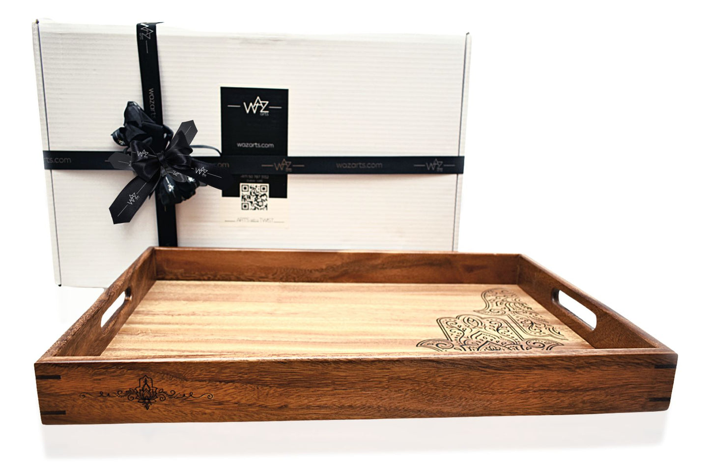 “Luck-Hand” Patterned Big Walnut Tray