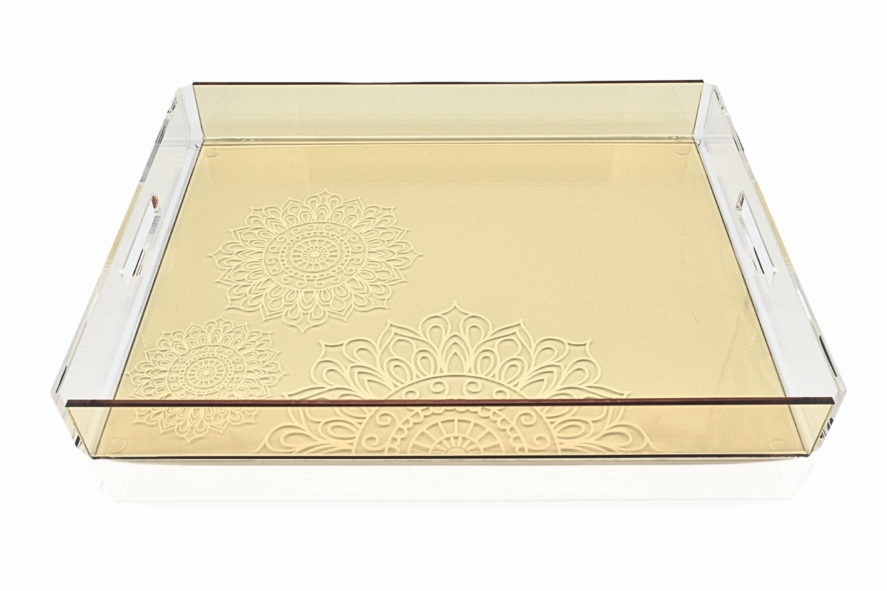 Handcrafted orange serving tray perfect for elegant home use