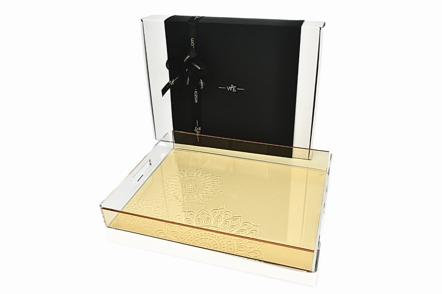 Elegant orange gift tray by WAZ arts perfect for home or occasions