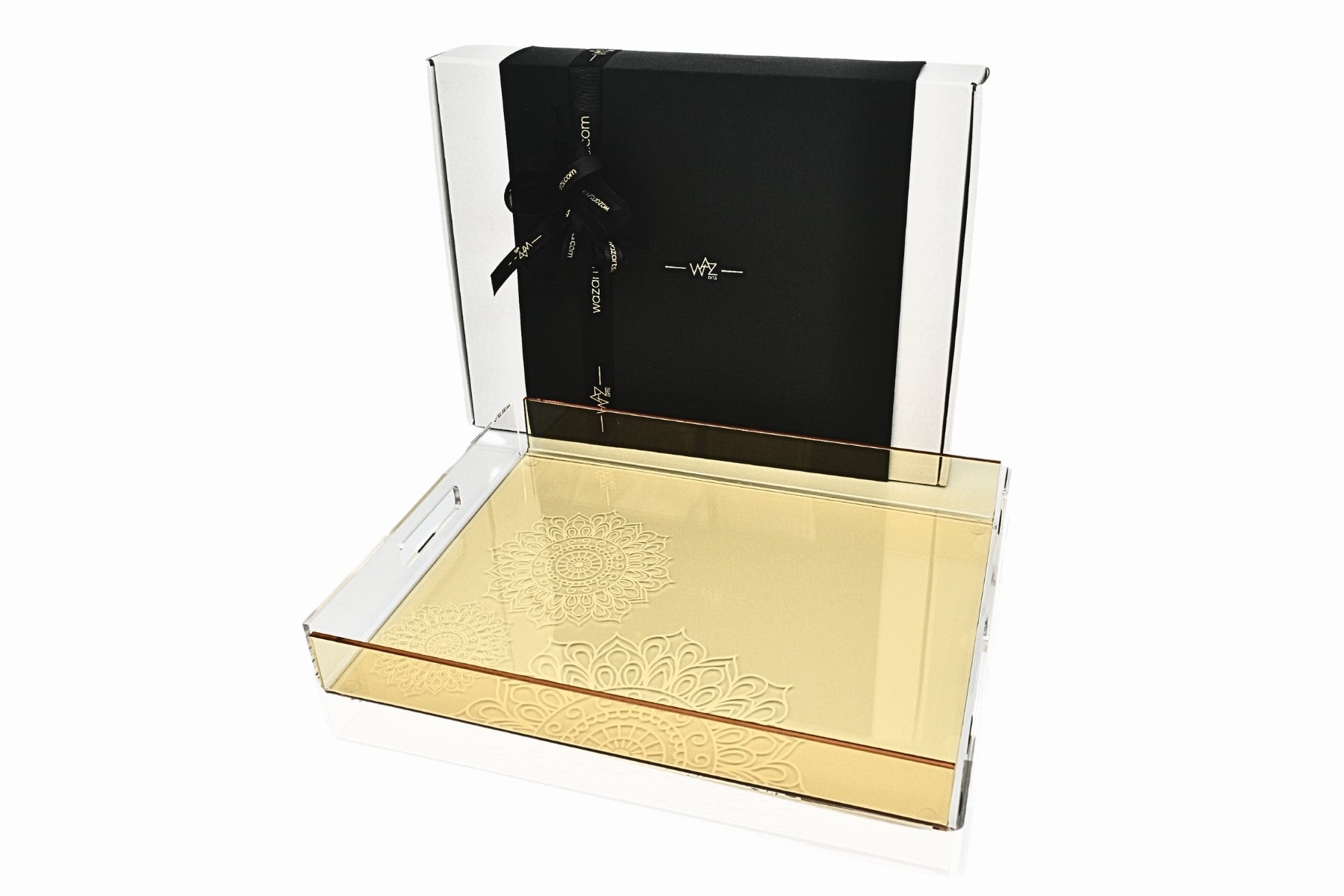 Elegant orange gift tray by WAZ arts perfect for home or occasions